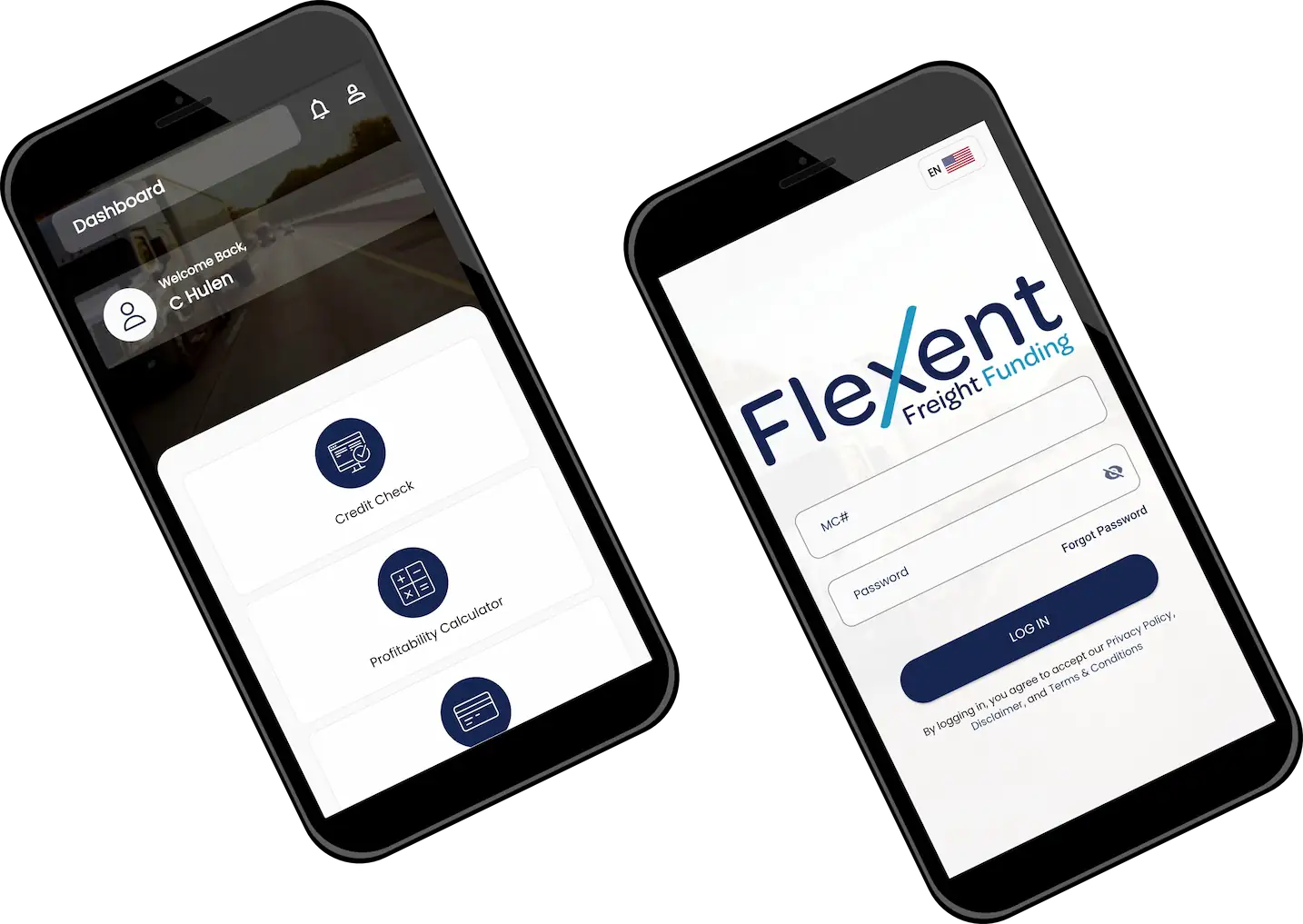 Flexent Freight Funding mobile app for factoring